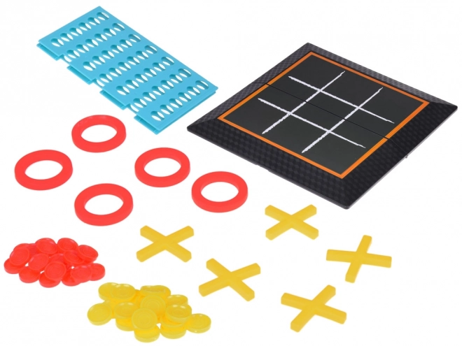 Set van 2 in 1 boter-kaas-en-eieren lijn op 4 puzzel strategie GR0679