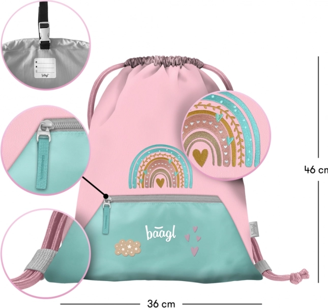 Školní set BAAGL Zippy Duha roze