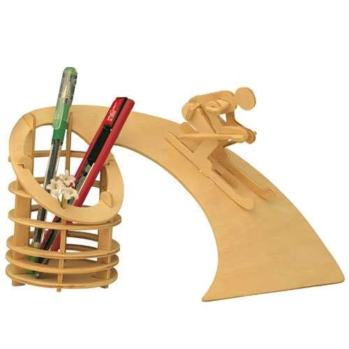 Woodcraft houten 3D-puzzel pennenhouder afdaling