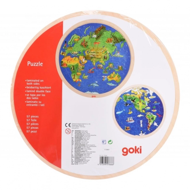Double-Sided World Map Puzzle