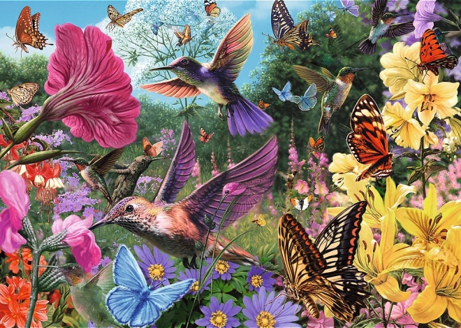 Trefl Puzzle Premium Plus Tea Time – kolibries in de tuin, 1000 stukjes