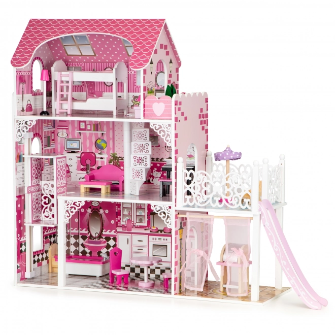Holzpuppenhaus mit Rutsche