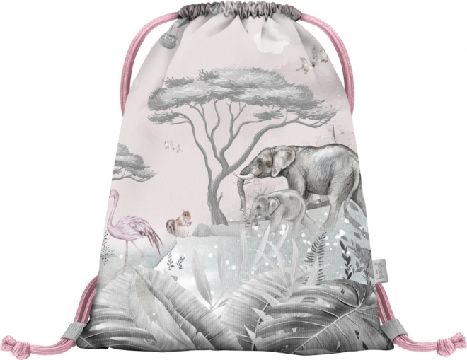 Schoolset BAAGL Safari: Ergonomische rugzak, etui, zak, mappen, doos