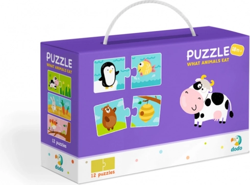 DODO puzzel Wat eten dieren? 12×2 stukjes
