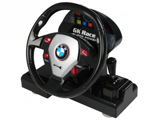 BMW M3 op afstand bestuurbare auto zwart 2.4G afstandsbediening stuurwiel 1:18 geluidseffecten lichten
