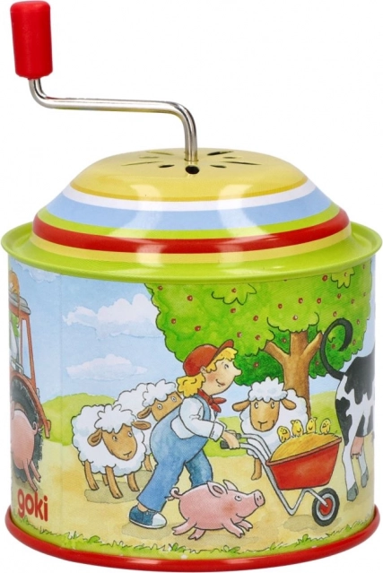 Boîte à musique avec motif de ferme