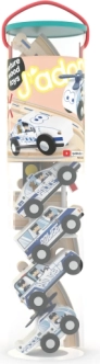 Houten speelse set met rails – politie, 16 delen