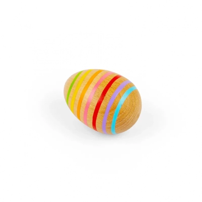Wooden Musical Egg with Stripes