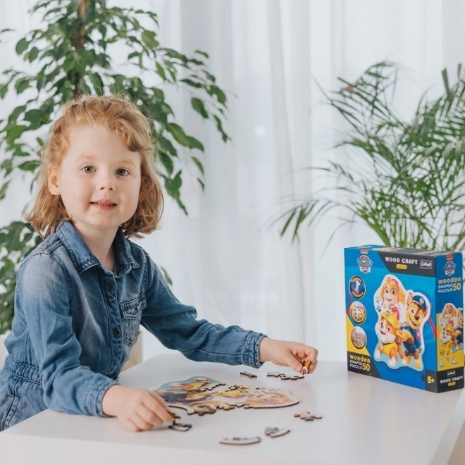 Houten tweezijdige puzzel Paw Patrol 50 stukjes