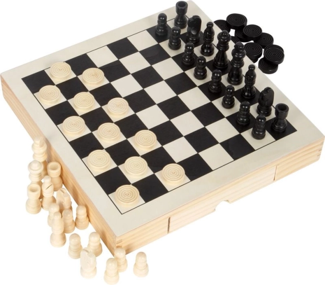 Houten compacte 3-in-1 schaakset small foot