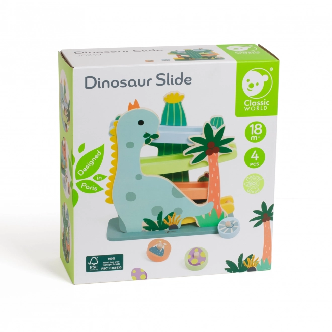 Klassieke houten dinosaurusbaan