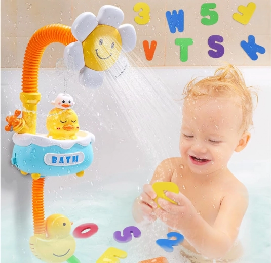 Zachte waterstraal uit een vrolijke bloem