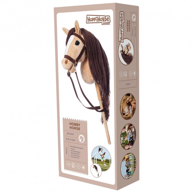 HOPPIHORSE stokpaard hobby horse formaat A3 beige