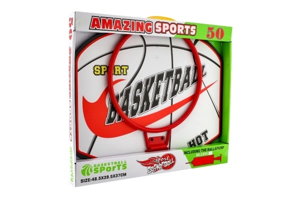 Basketbalset met houten bord en bal