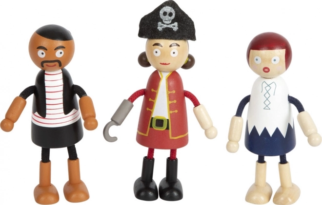 Biegsame Piratenpuppen aus Holz