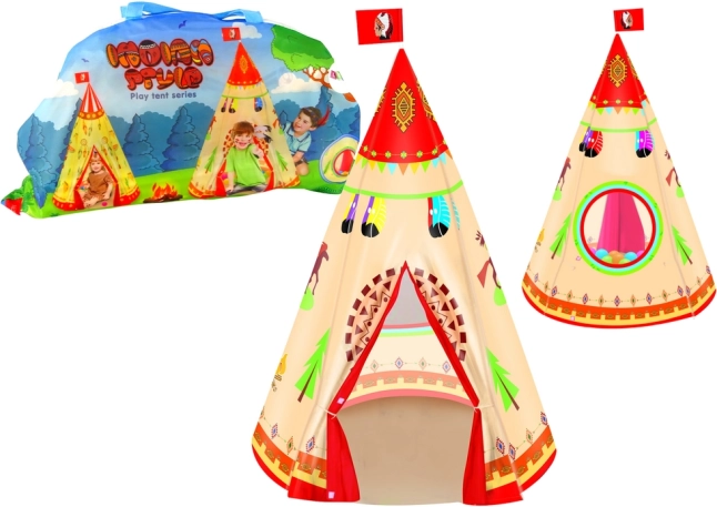 Kids' teepee tent for room and garden, cream, 160 × 105 cm