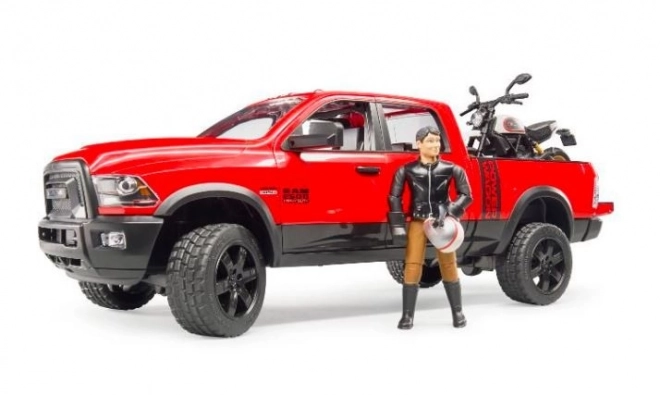 Bruder Off-road auto RAM met motorfiets