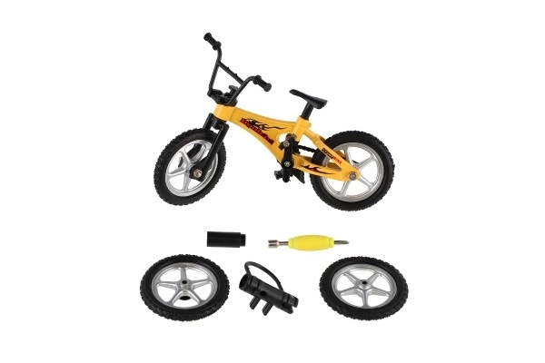 Vingertop fiets 10cm schroefbaar plastic 3 kleuren op kaart 17x21x4cm