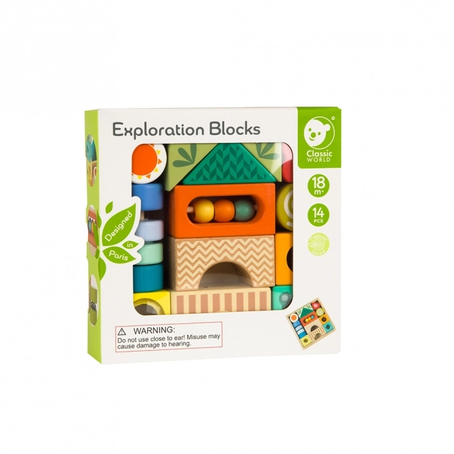 Classic World Wooden Sensory Blocks Montessori Set