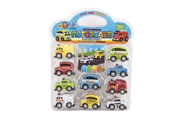 Set van mini plastic autootjes - 10 stuks