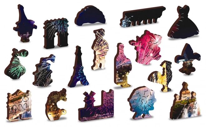 Houten puzzel Nacht Parijs
