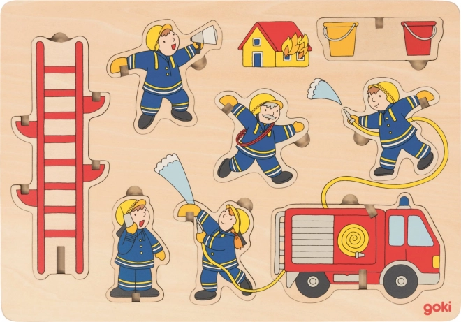 GOKI Houten Inlegpuzzel Brandweer