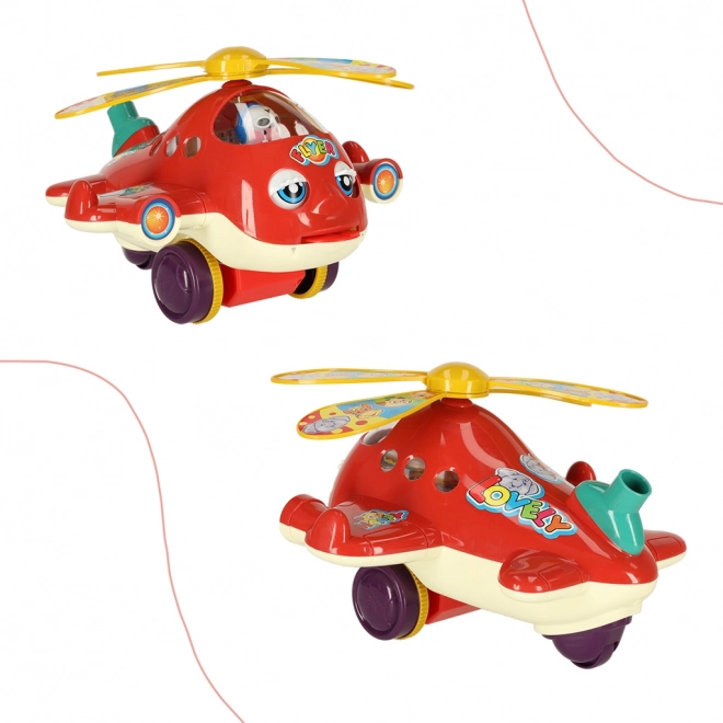 Kinder duw vliegtuig helikopter met geluid