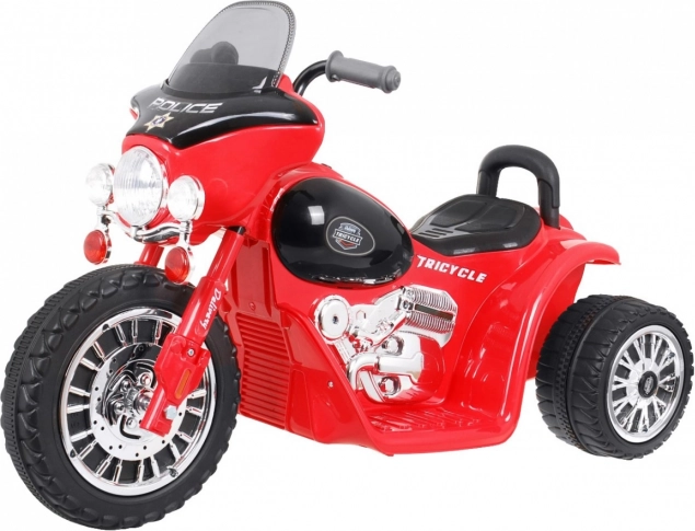 Chopper électrique pour enfant à 3 roues avec lumières LED – Rouge