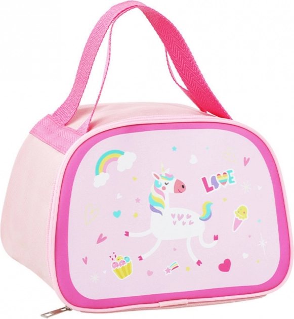 Roze thermische lunchtas met eenhoorn 23cm
