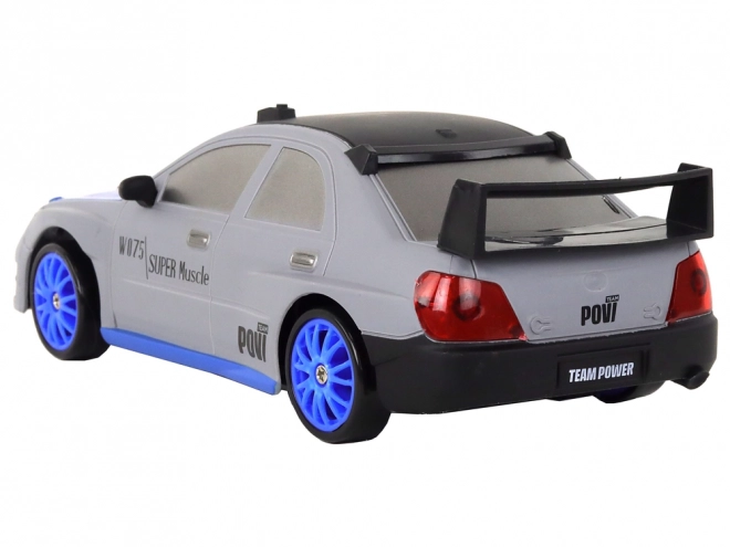 Remote controlled sports car R/C 1:24 interchangeable wheels – grey