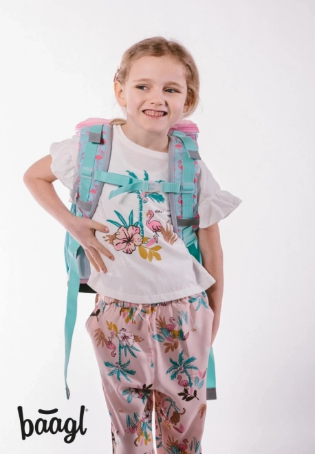 BAAGL SET 3 Zippy Flamingo: schooltas, etui, zak
