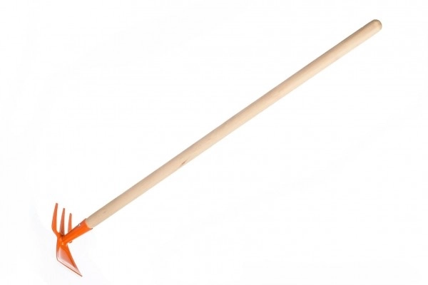 Teddies children's hoe double-sided orange with handle 80 cm