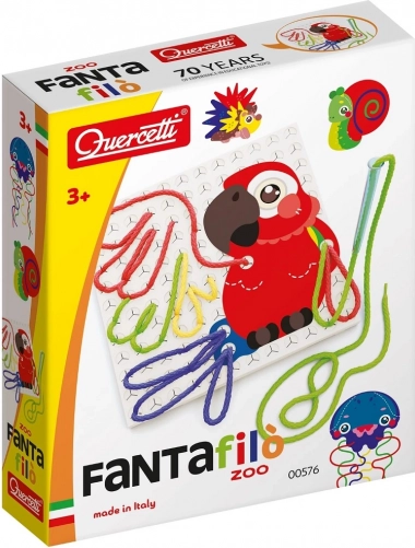 quercetti fantafilò zoo borduur- en rijgset voor kinderen