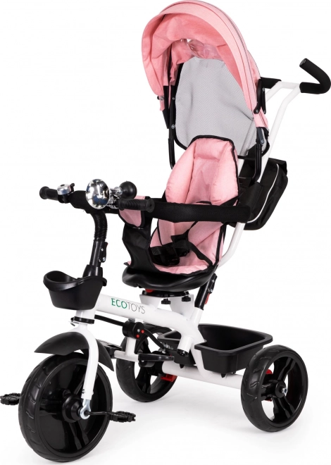 Kinderdrietrike met 360° draaibare zit roze ECOTOYS