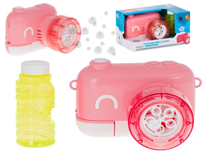 Bubbelmaker met vloeistof - Roze camera