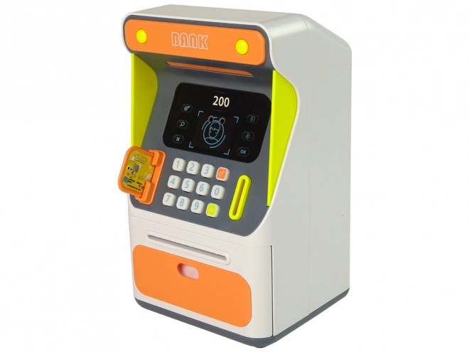 Bankomat Spaarpot Gezichtsherkenning Sensor PIN Sparen Oranje