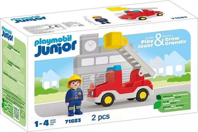 Brandweerauto met draaibare ladder – set met figuurtje