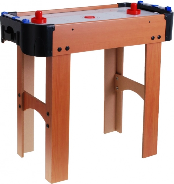 Air hockey for kids with wood-look finish, fan and accessories – Wood