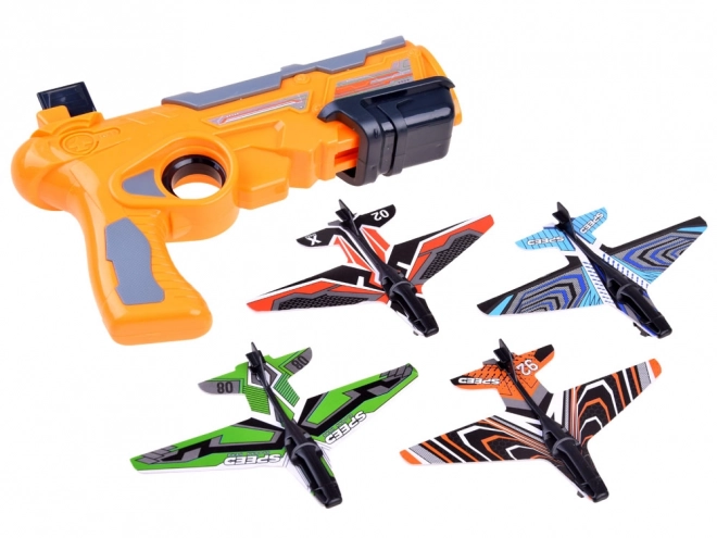 Groot pistool met vliegtuigschieter – Oranje