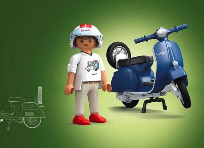 Set of Playmobil Figures Vespa 150 Sprint Veloce 1969 Blue
