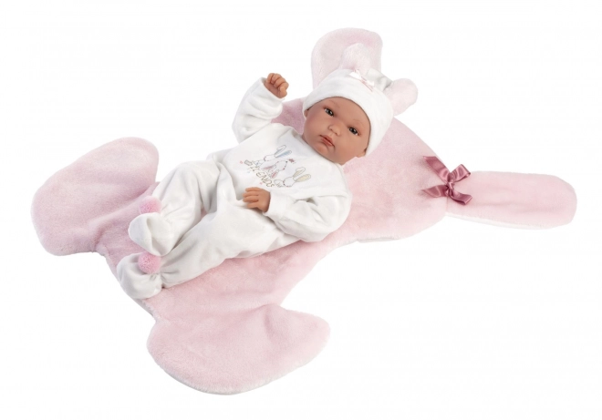 Realistische pop New Born meisje met volledig vinyllichaam 35 cm