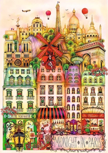 Puzzle TREFL Premium Plus Middernacht in Parijs 1000 stukjes