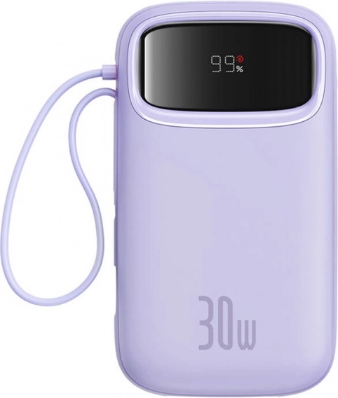 Batterie externe BASEUS QPow 2 20000 mAh 30 W avec 2× USB‑C (violet)
