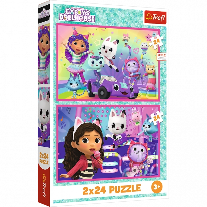 Puzzle 2x24 Amusements avec Gabby - La Maison de Gabby Tref 34433