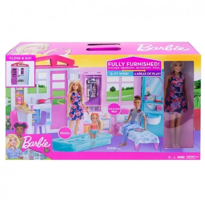 Barbie Poppenhuis met Accessoires en Pop GWY84
