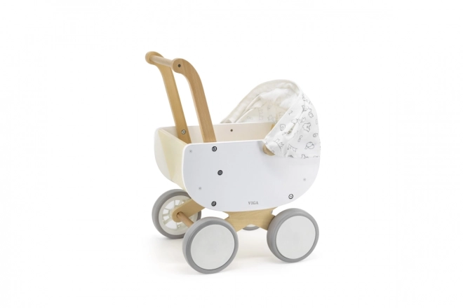 Houten diepe kinderwagen