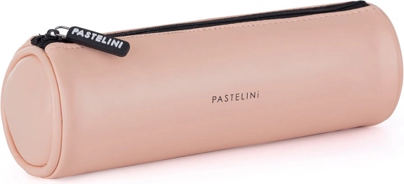 Ronde etui PASTELINI van PU, abrikooskleurig