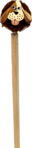 Houten potlood met pompon hond