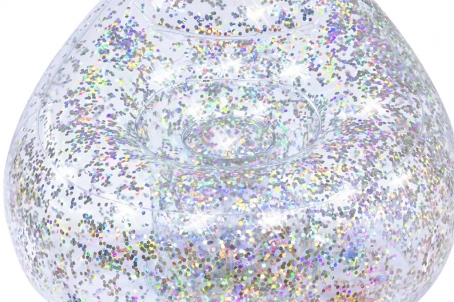 Regenboog opblaasbare stoel met glitter