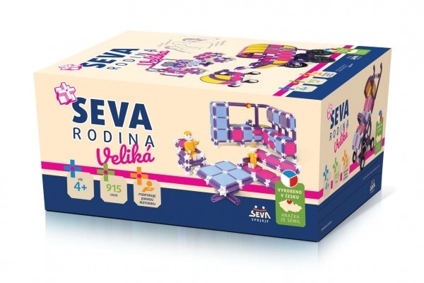 Constructieset SEVA GEZIN Groot plastic 915st in doos 27x38x18cm
